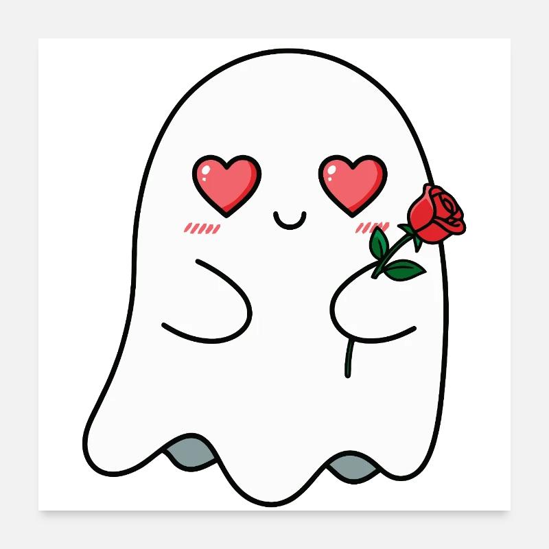Geist mit Rose Poster 60x60 cm