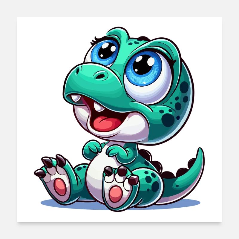 Dinobaby Babydino T Rex 4 Design Poster 24" x 24" (60x60 cm)