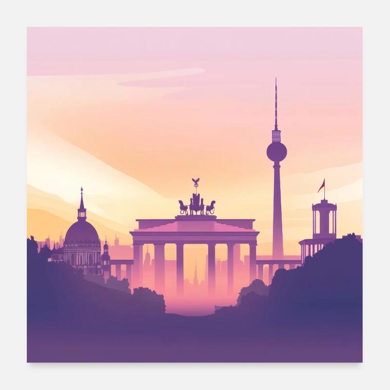 Berlin - Poster 60x60 cm - Weiß
