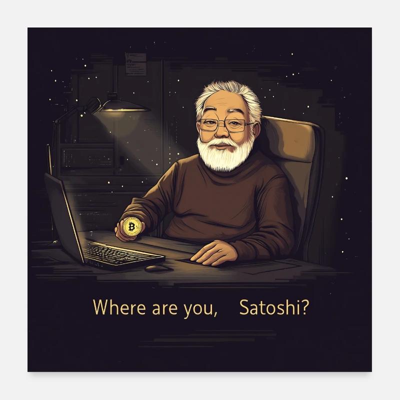 Bitcoin Satoshi Poster 60x60 cm