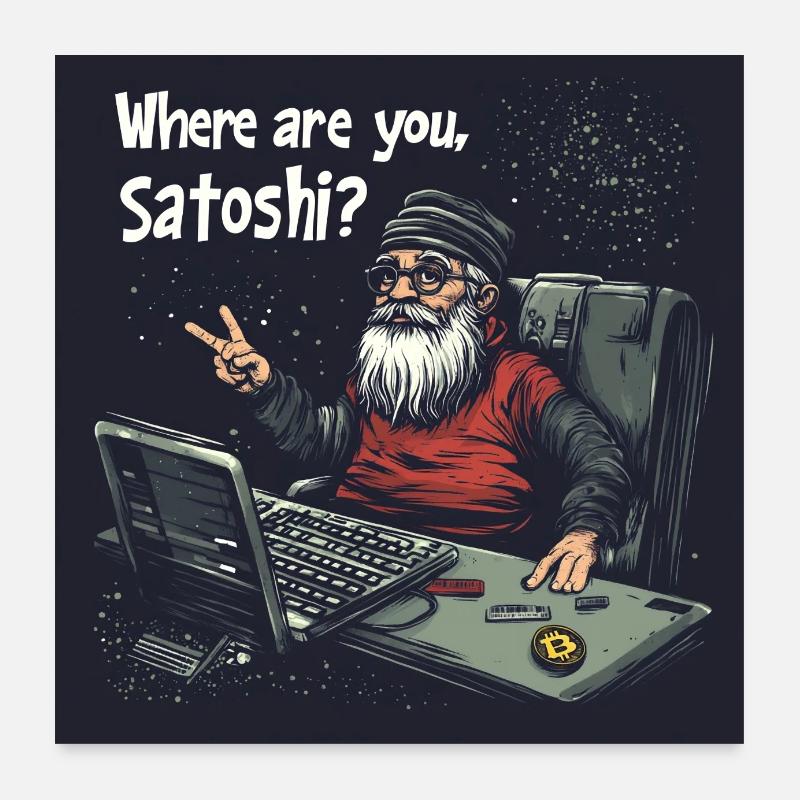 Bitcoin uncle Satoshi Poster 60x60 cm
