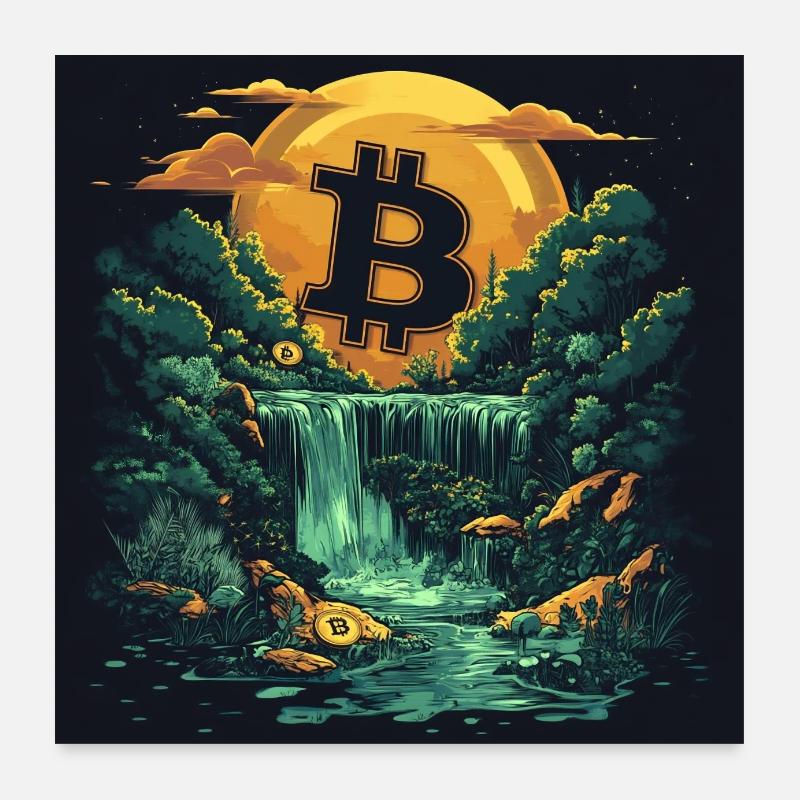 Bitcoin - Poster 60x60 cm - Weiß