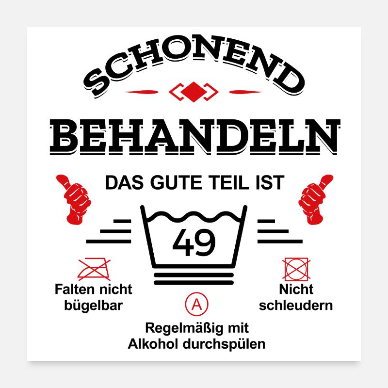 HANDLE MIT SORGFALT – 49 JAHRE PERFEKTION Poster 60x60 cm