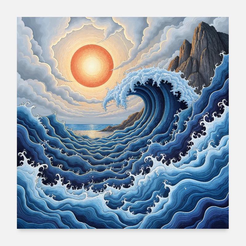 Sun over water Poster 24" x 24" (60x60 cm)