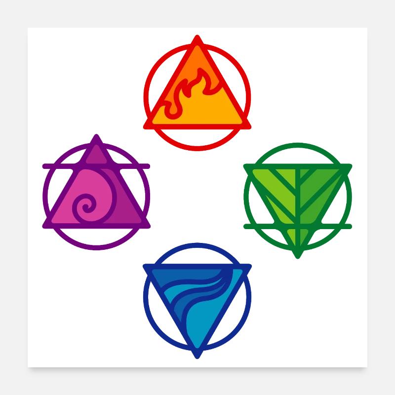 4 ÉLÉMENTS Poster 60 x 60 cm