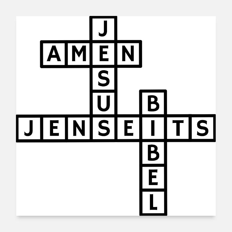 Conception de puzzle de mots croisés Jésus Poster 60 x 60 cm