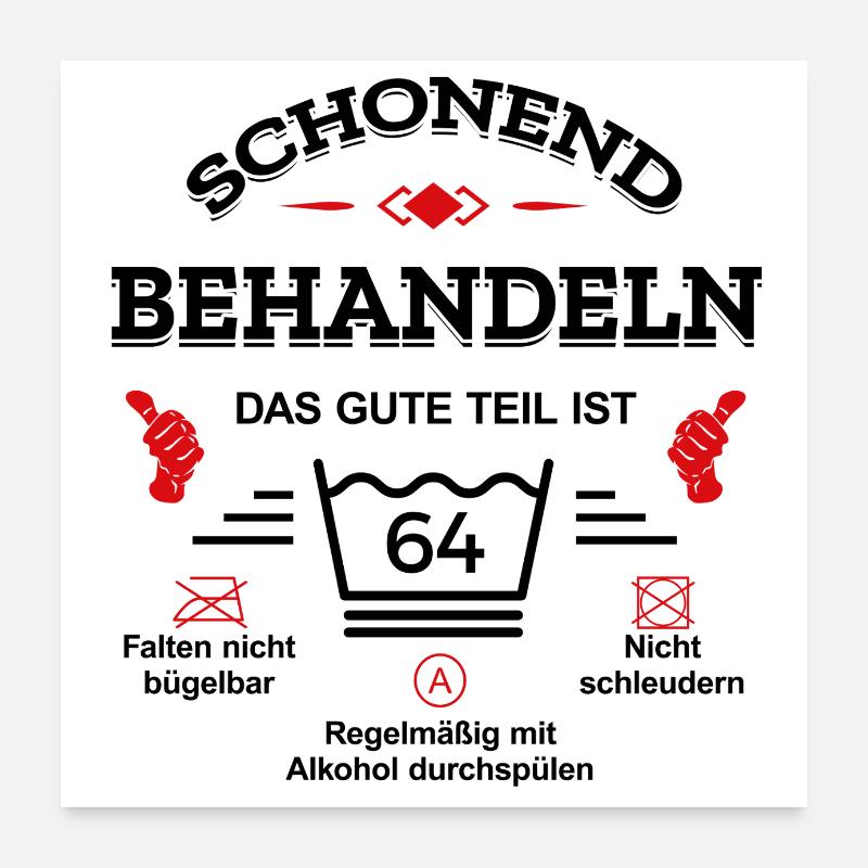 HANDLE MIT SORGFALT – 64 JAHRE PERFEKTION Poster 60x60 cm