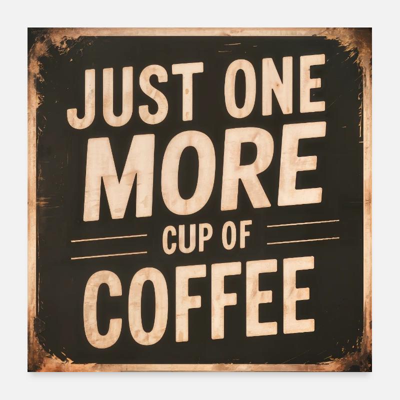 Nur eine weitere Tasse Kaffee Poster 60x60 cm