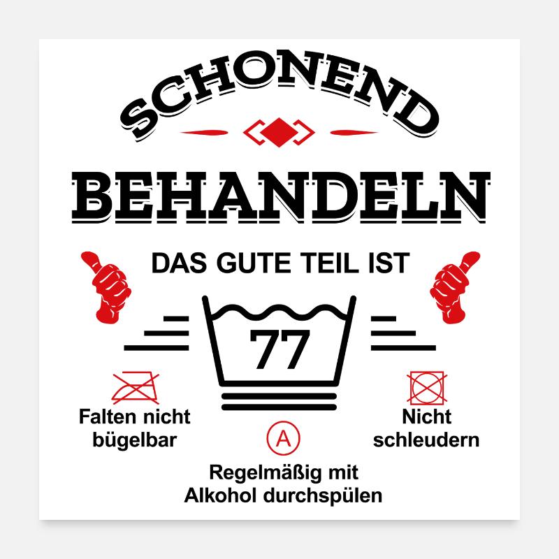 HANDLE MIT SORGFALT – 77 JAHRE PERFEKTION Poster 60x60 cm