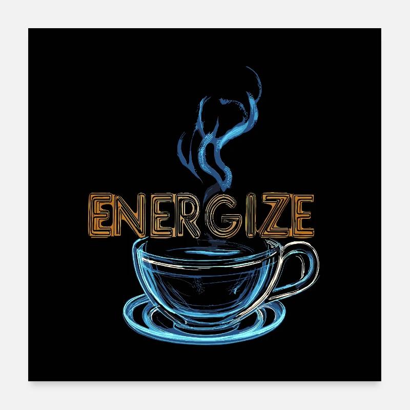 Coffee retro advertising neon advertising Poster 24" x 24" (60x60 cm)