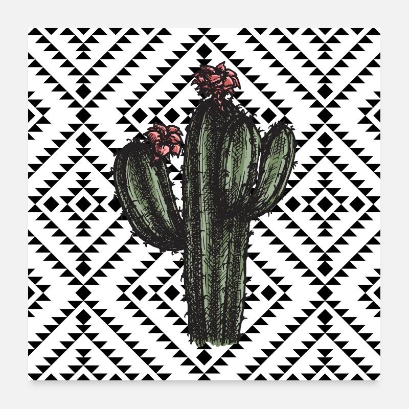 Cactus Geometric Pattern Design Poster 24" x 24" (60x60 cm)