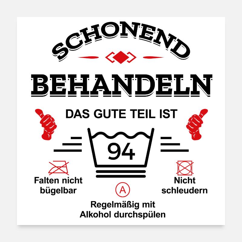 HANDLE MIT SORGFALT – 94 JAHRE PERFEKTION Poster 60x60 cm