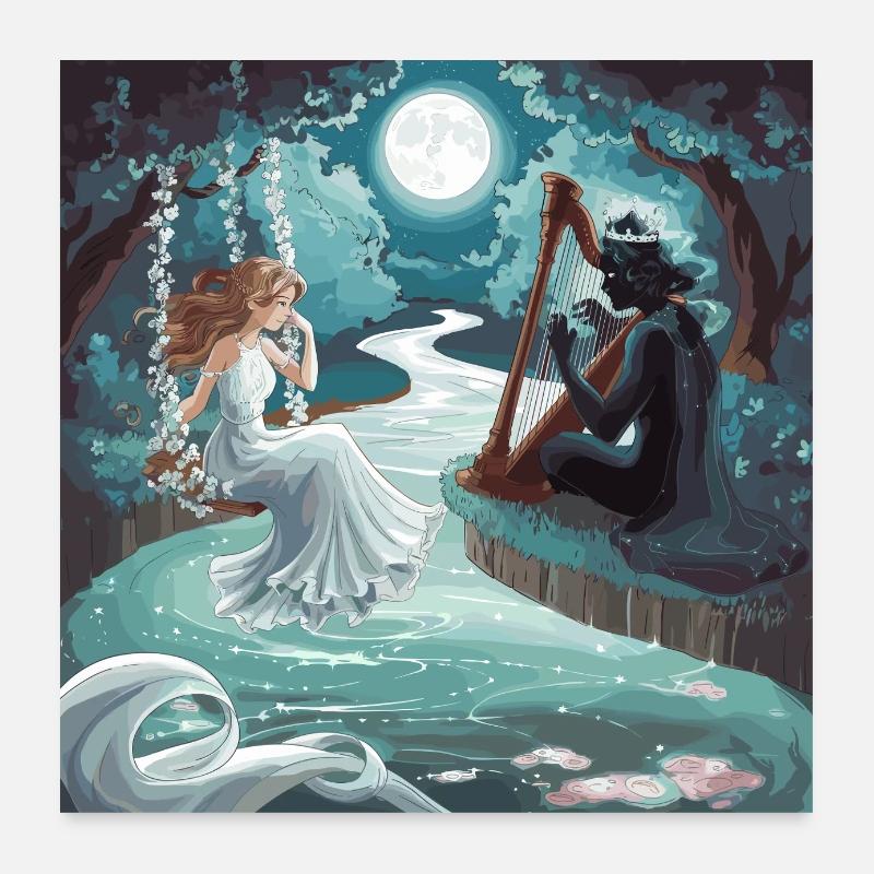Mélodie au clair de lune Poster 60 x 60 cm