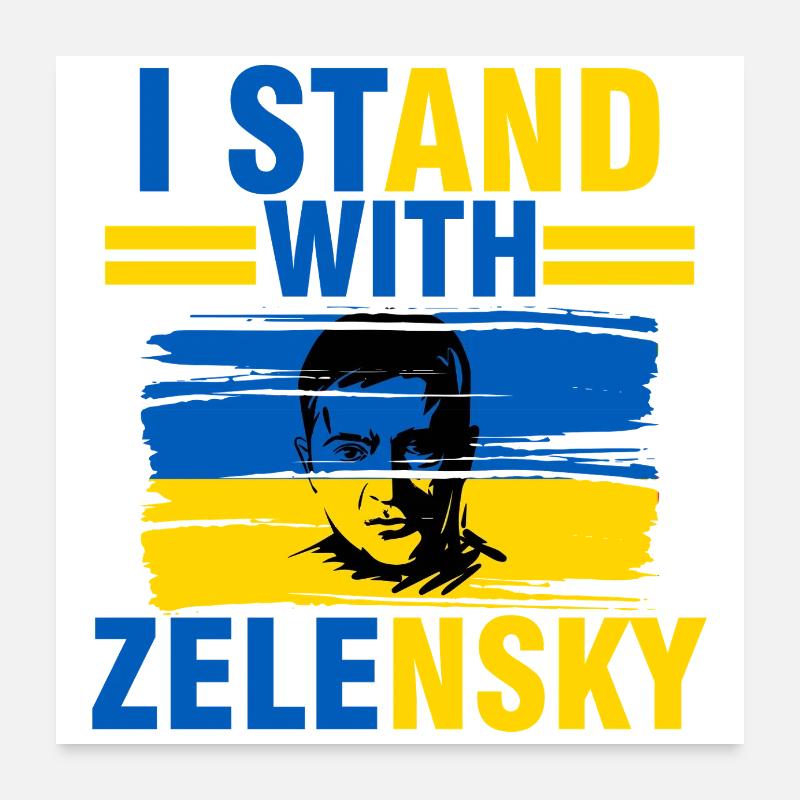 I support zelenzky against  - Ukraine Poster 24" x 24" (60x60 cm)