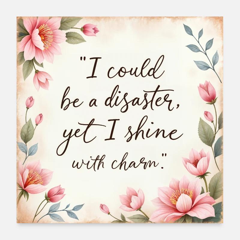 ICH KÖNNTE EINE KATASTROPHE SEIN, ABER ICH BRÄNZE DURCH CH Poster 60x60 cm