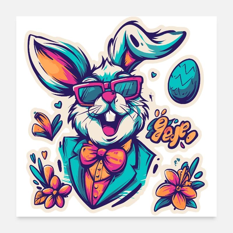Easter Bunny Poster 24" x 24" (60x60 cm)