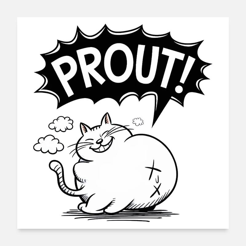 Chat qui pète Poster 60 x 60 cm