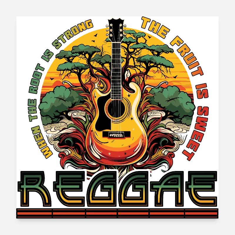 fruit is sweet - Reggae guitar jamaica Poster 24" x 24" (60x60 cm)