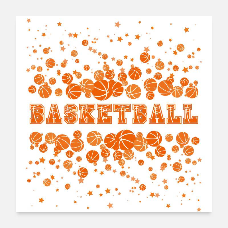Conception de confettis amusants de basket-ball Poster 60 x 60 cm