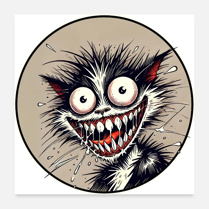 Crazy Cat Poster 24" x 24" (60x60 cm)