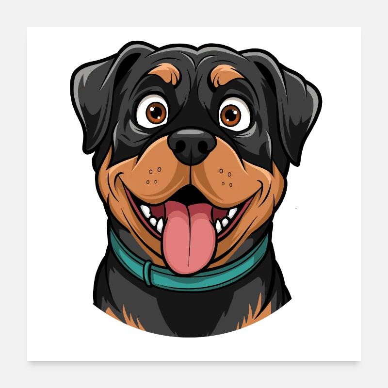 Rottweiler Portrait Poster 60 x 60 cm