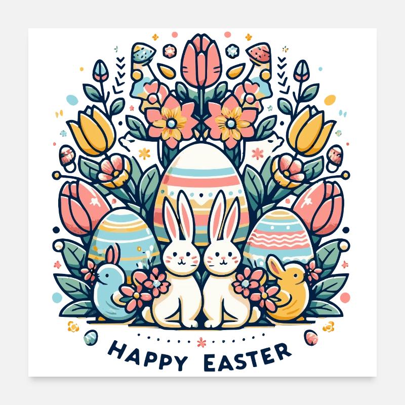 Ester heureux Poster 60 x 60 cm