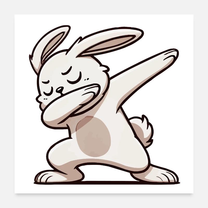 hase rabbit dabbing Poster 60x60 cm