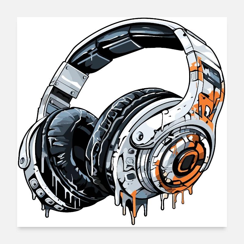 Kopfhörer beats musiker im studio Poster 60x60 cm