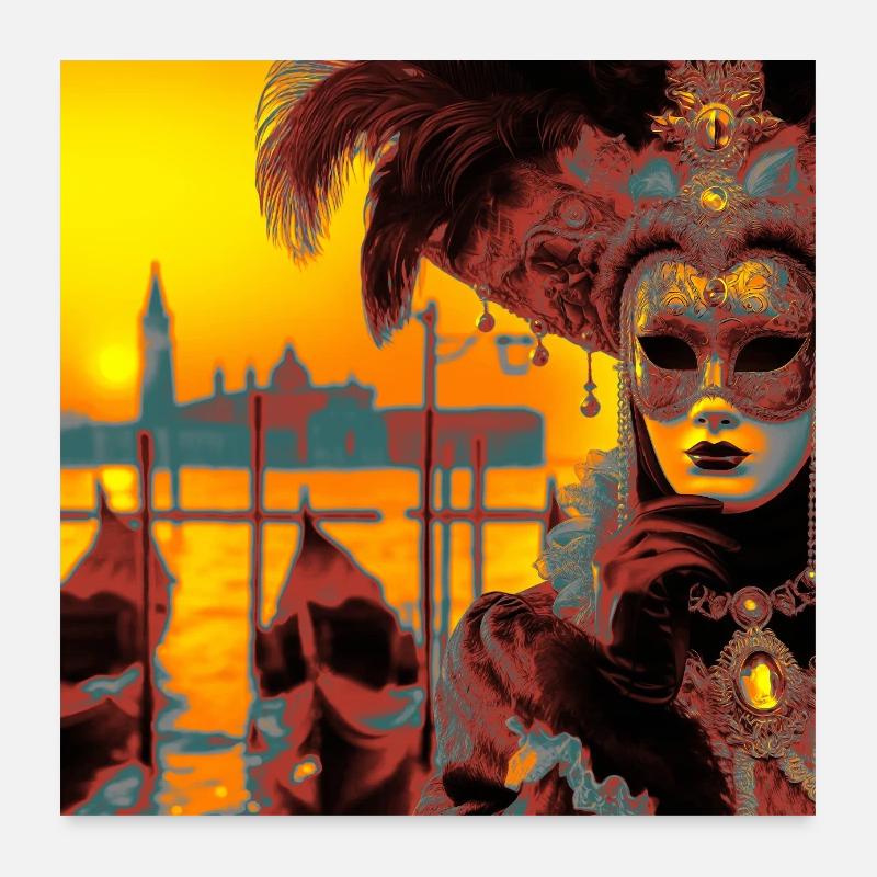 Venetian Carnival Poster 24" x 24" (60x60 cm)