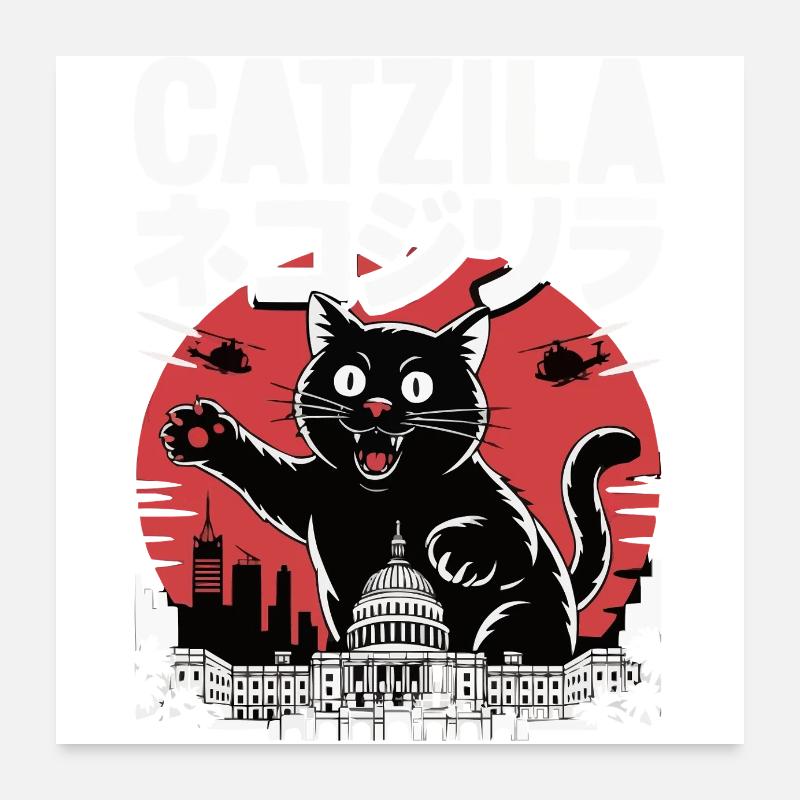 Catzilla Catzilla Poster 60x60 cm