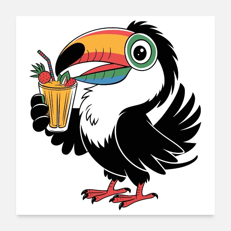 Toucan mignon Poster 60 x 60 cm