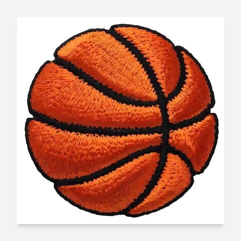 Basket brodé Poster 60 x 60 cm