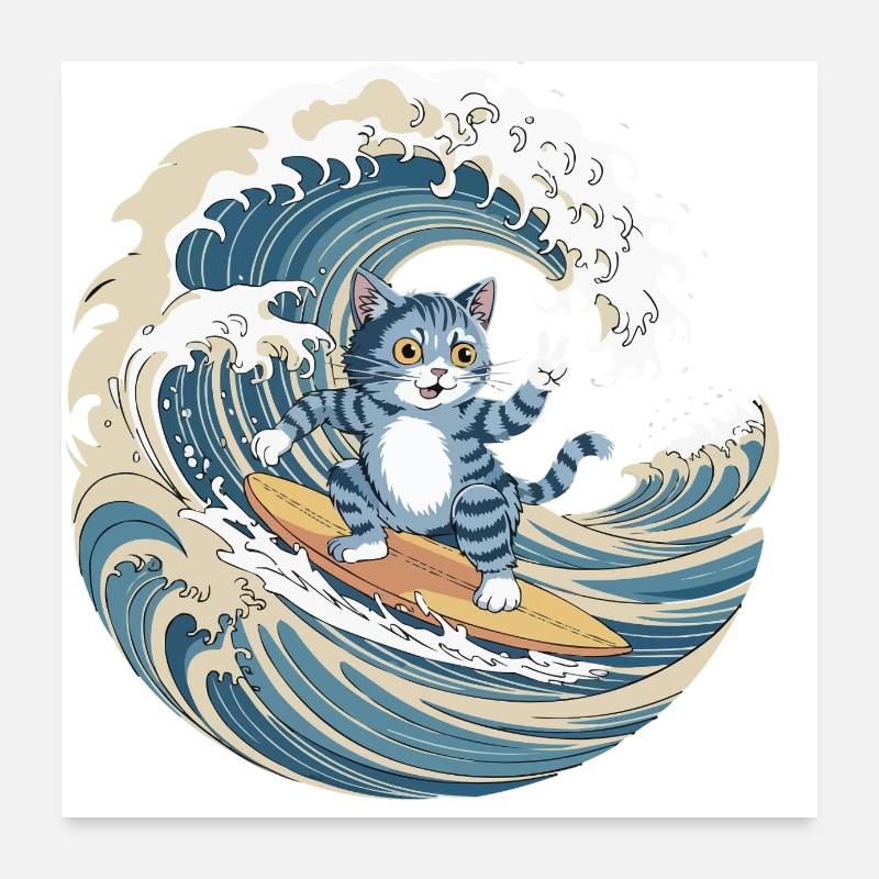 Vage Katze Poster 60x60 cm