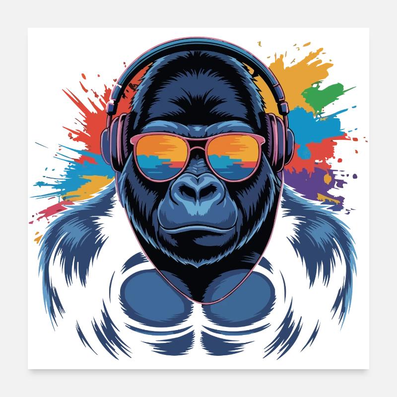Gorille Art Poster 24" x 24" (60x60 cm)