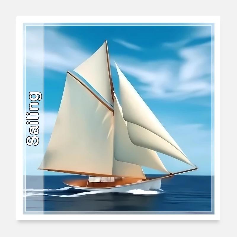 Sailboat Poster 24" x 24" (60x60 cm)