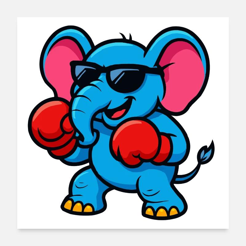 elefant boxer Poster 60x60 cm