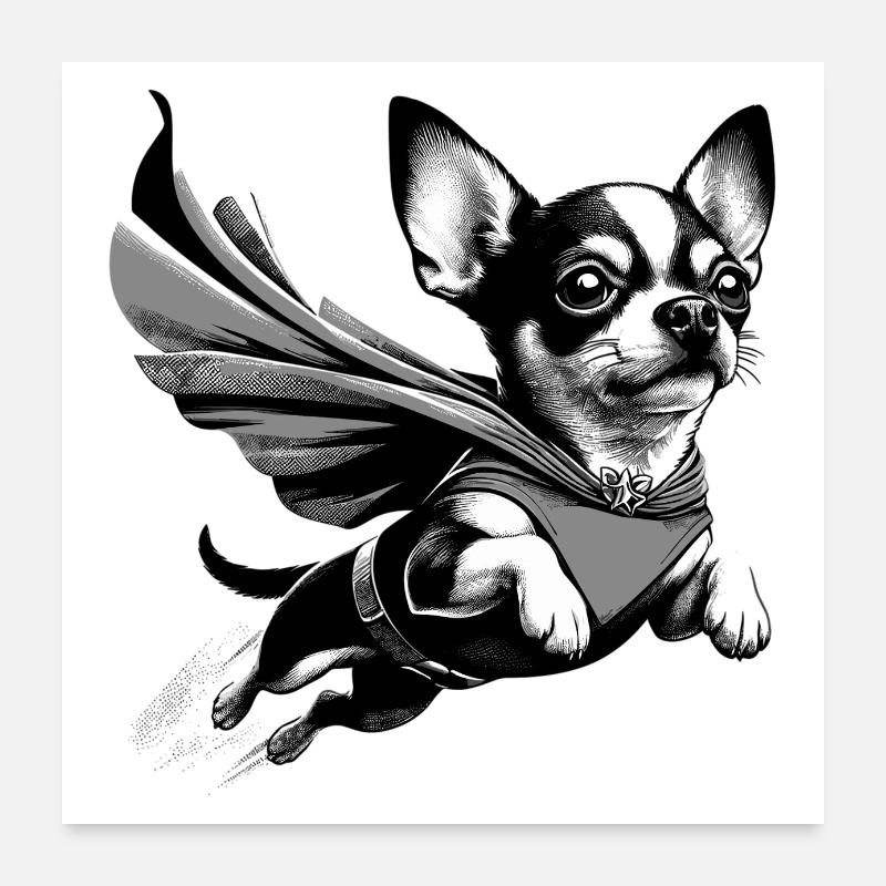 Super Hund Chihuahua Chi Chis Geschenk Poster 60x60 cm
