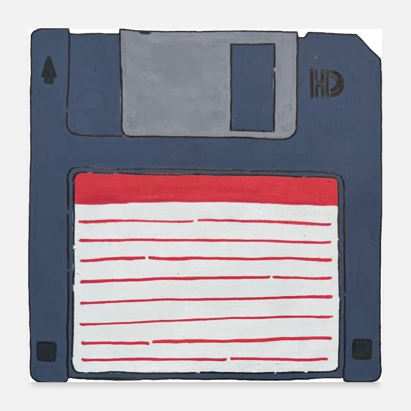 Floppy Disk Retro Vintage Old school 80s 90s Poster 24" x 24" (60x60 cm)