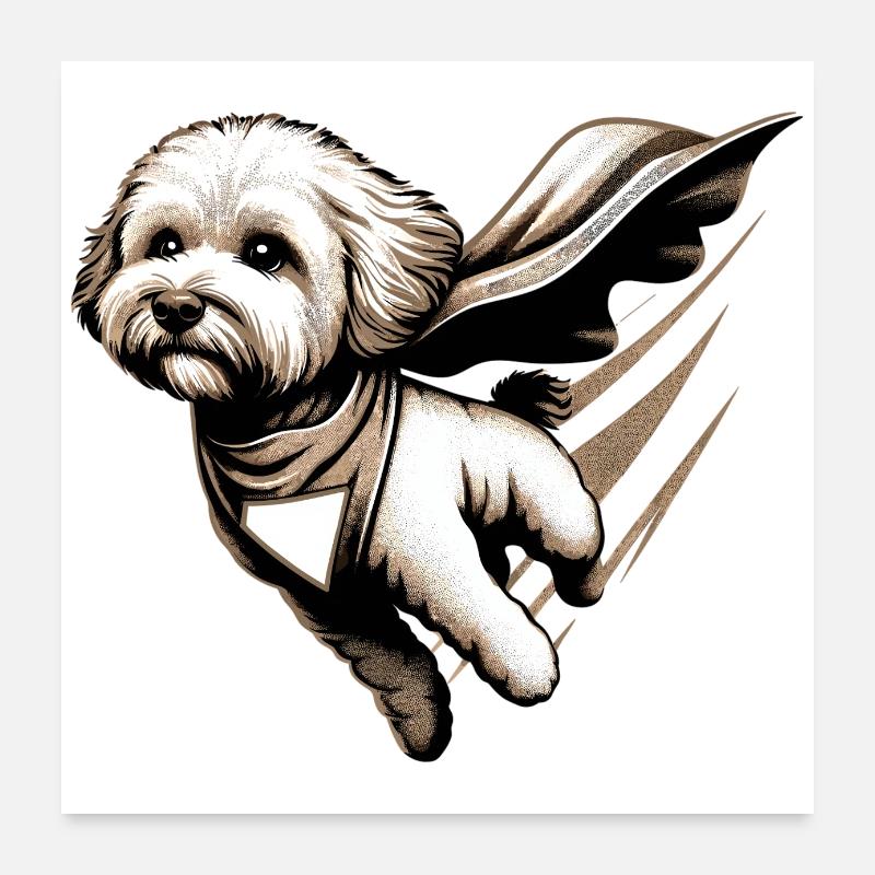 Super chien Maltipoo Moodle Multipoo Cape cadeau Poster 60 x 60 cm