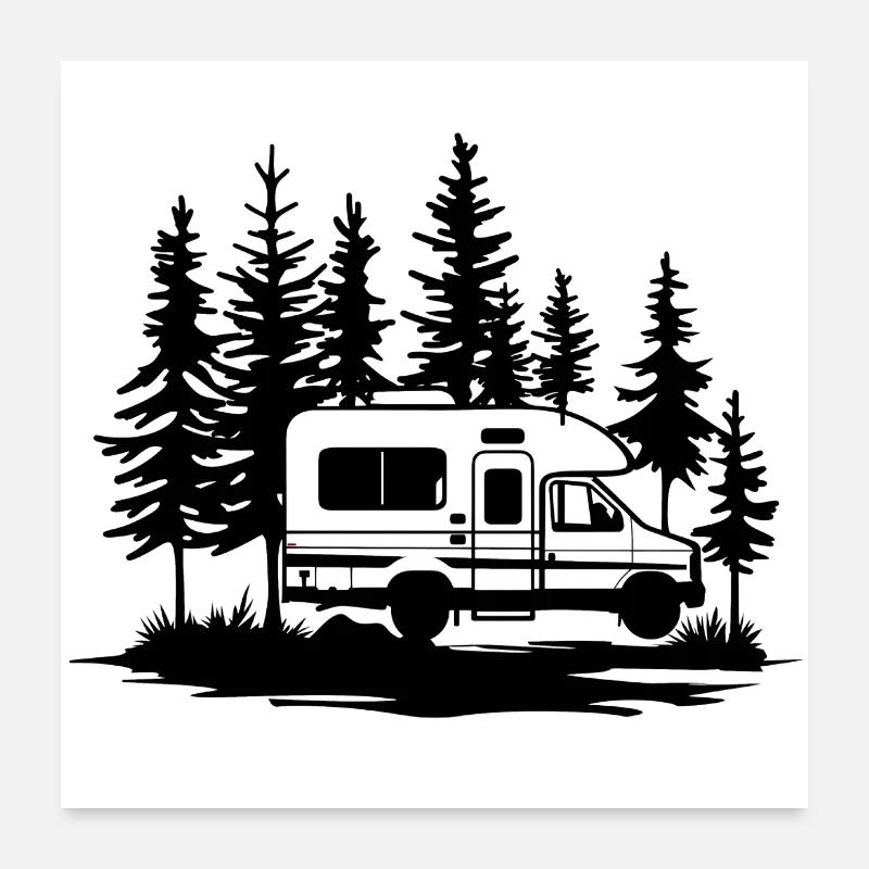 Camping Car Poster 60 x 60 cm