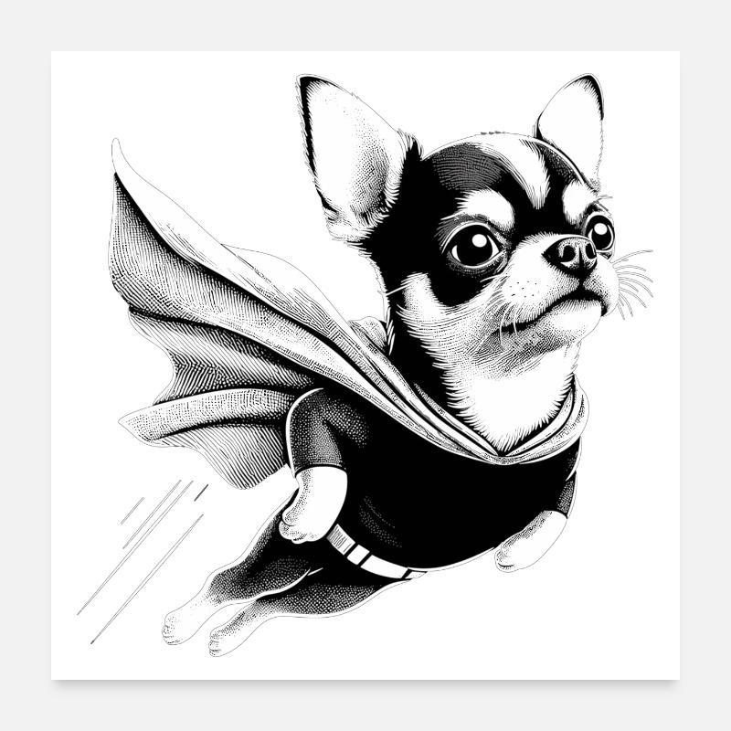 Super Hund Chihuahua Chi Chis Geschenk Poster 60x60 cm