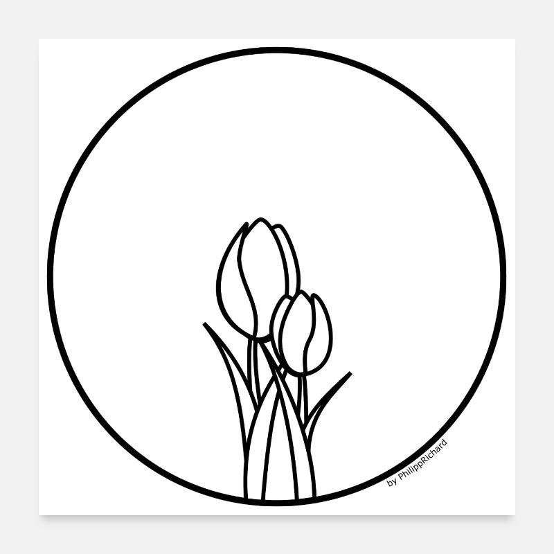 Einfach Tulpen Poster 60x60 cm