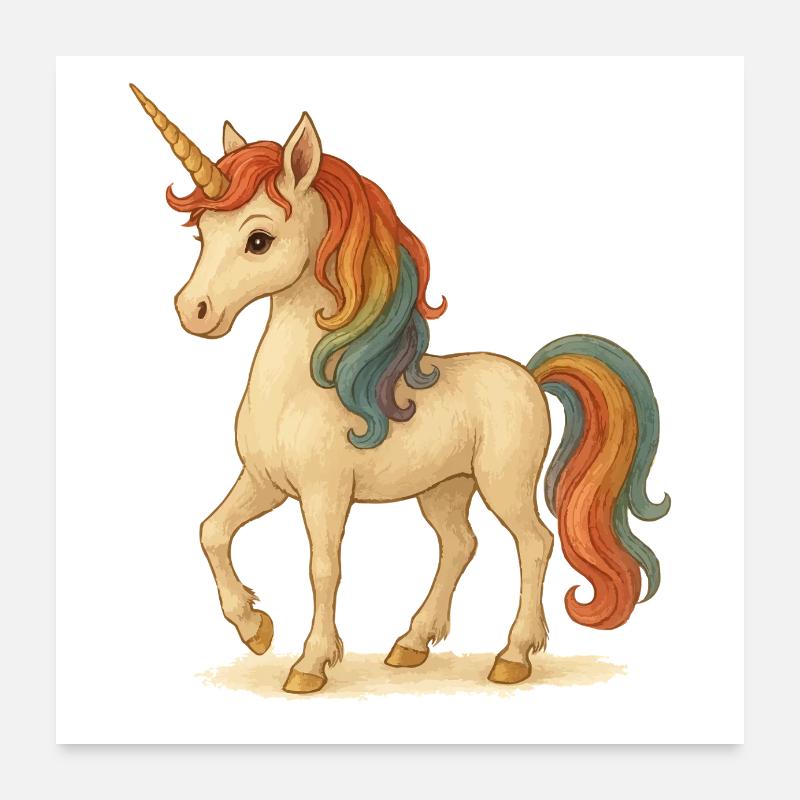 licorne Poster 60 x 60 cm