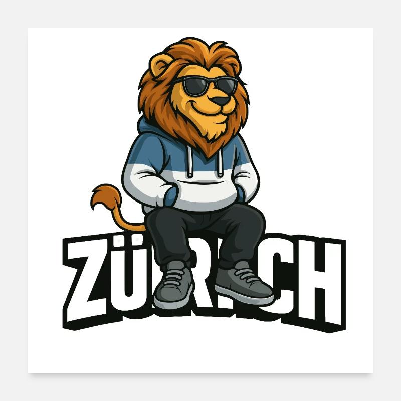 Zürich Löwe Poster 60x60 cm