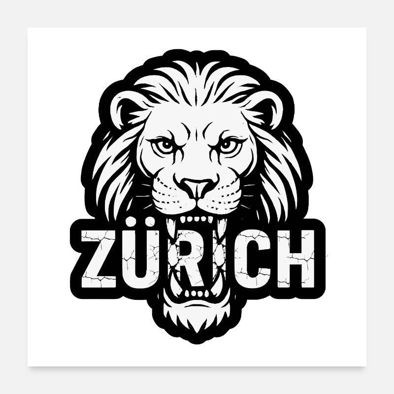 Zurich Lion Poster 60x60 cm