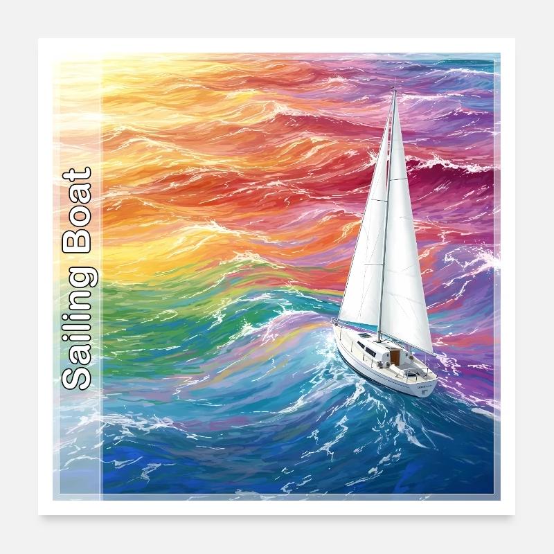 Segelboot Poster 60x60 cm