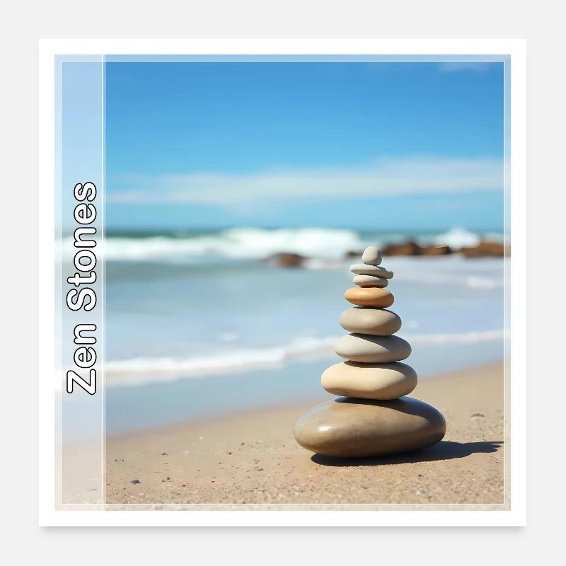 Zen Stones Poster 24" x 24" (60x60 cm)