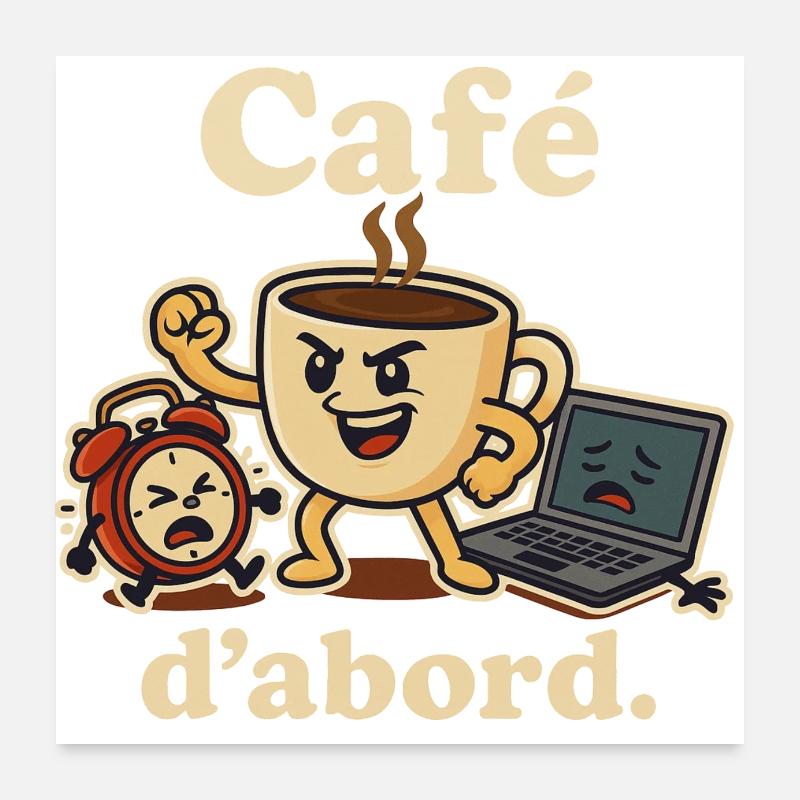 Café d'abord Poster 60 x 60 cm