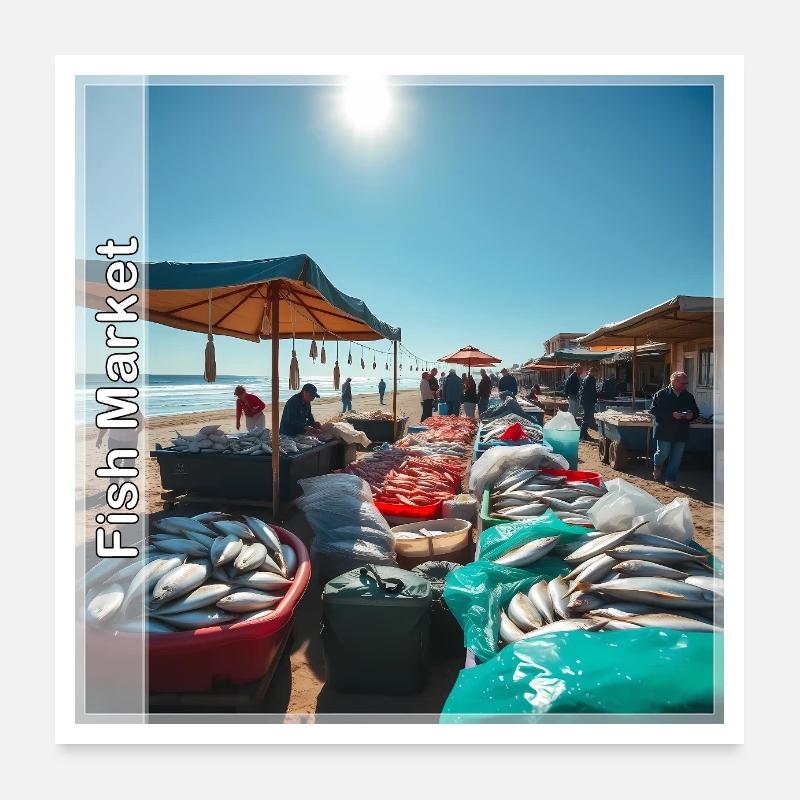 Fischmarkt Poster 60x60 cm