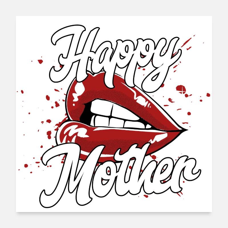 Mère heureuse Poster 60 x 60 cm